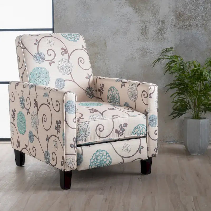 Fauteuil club inclinable fleuri