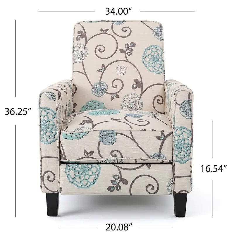 Fauteuil club inclinable fleuri