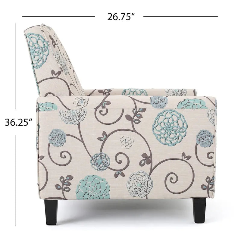 Fauteuil club inclinable fleuri