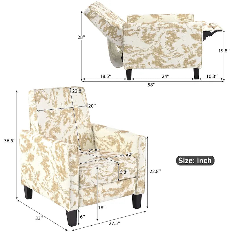 Fauteuil club inclinable fleuri