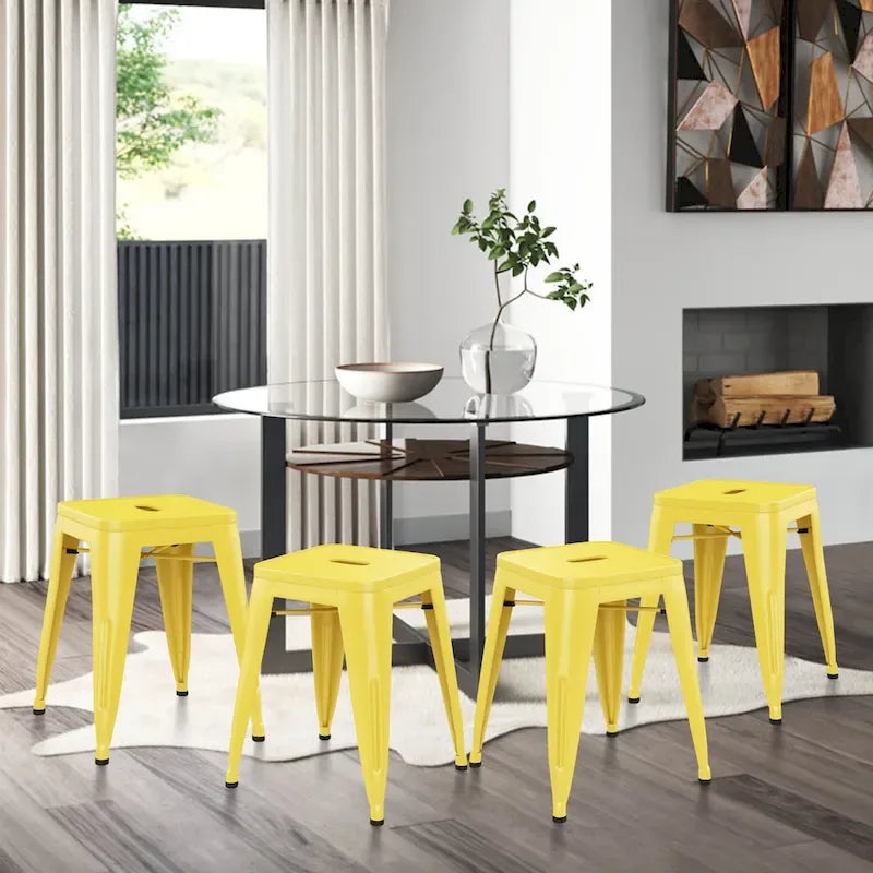 Tabourets de bar sans dossier en métal, lot de 4 - 45,7 cm