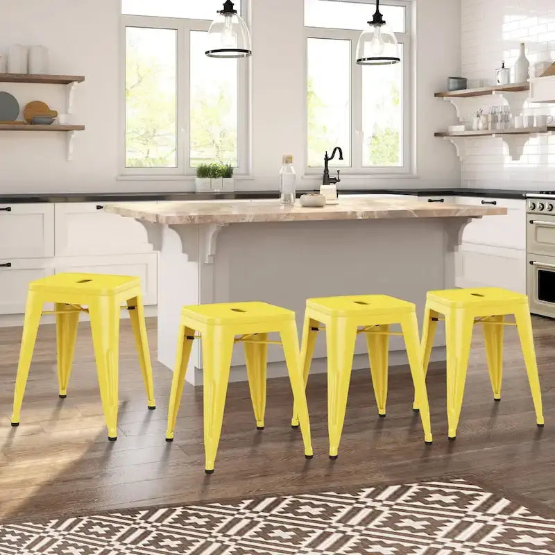 Tabourets de bar sans dossier en métal, lot de 4 - 45,7 cm
