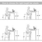 Tabourets de bar sans dossier en métal, lot de 4 - 45,7 cm