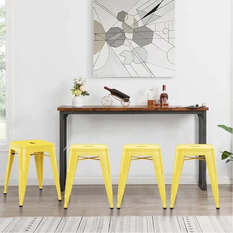 Tabourets de bar sans dossier en métal, lot de 4 - 45,7 cm