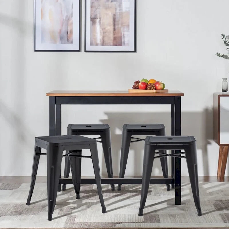 Tabourets de bar sans dossier en métal, lot de 4 - 45,7 cm