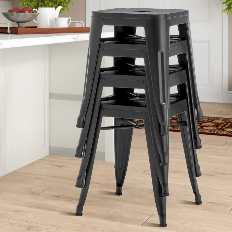 Tabourets de bar sans dossier en métal, lot de 4 - 45,7 cm