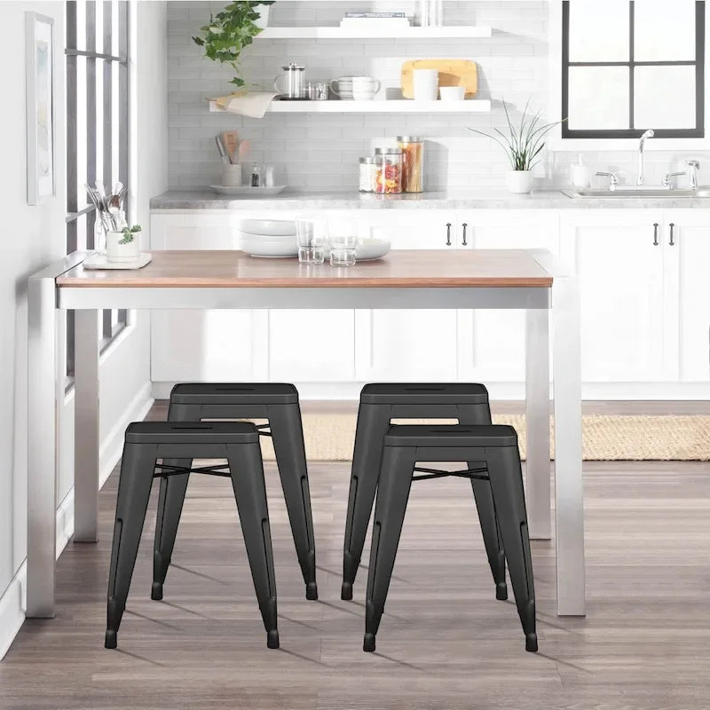 Tabourets de bar sans dossier en métal, lot de 4 - 45,7 cm