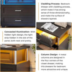 Commode à 8 tiroirs avec lumières LED et design en colonne