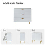 Table de chevet commode moderne à 3 tiroirs avec pieds en métal
