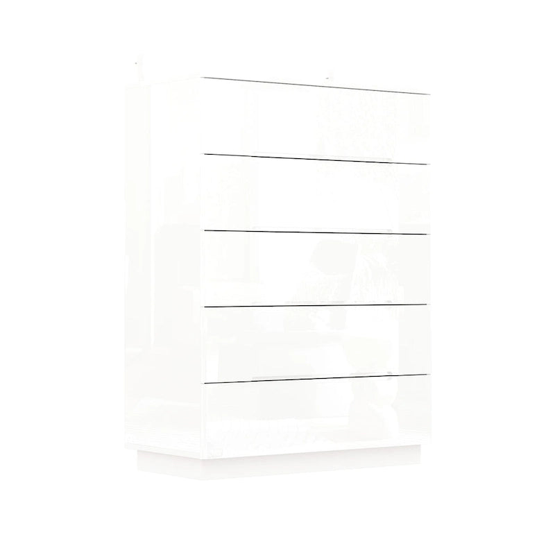 Commode 5 tiroirs avec lumière LED et plateau spacieux