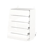Commode 5 tiroirs avec lumière LED et plateau spacieux