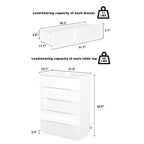 Commode 5 tiroirs avec lumière LED et plateau spacieux