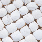 Table d'appoint en forme de cube en coquille de noix de coco blanche