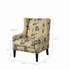 Fauteuil à oreilles à motif floral jaune