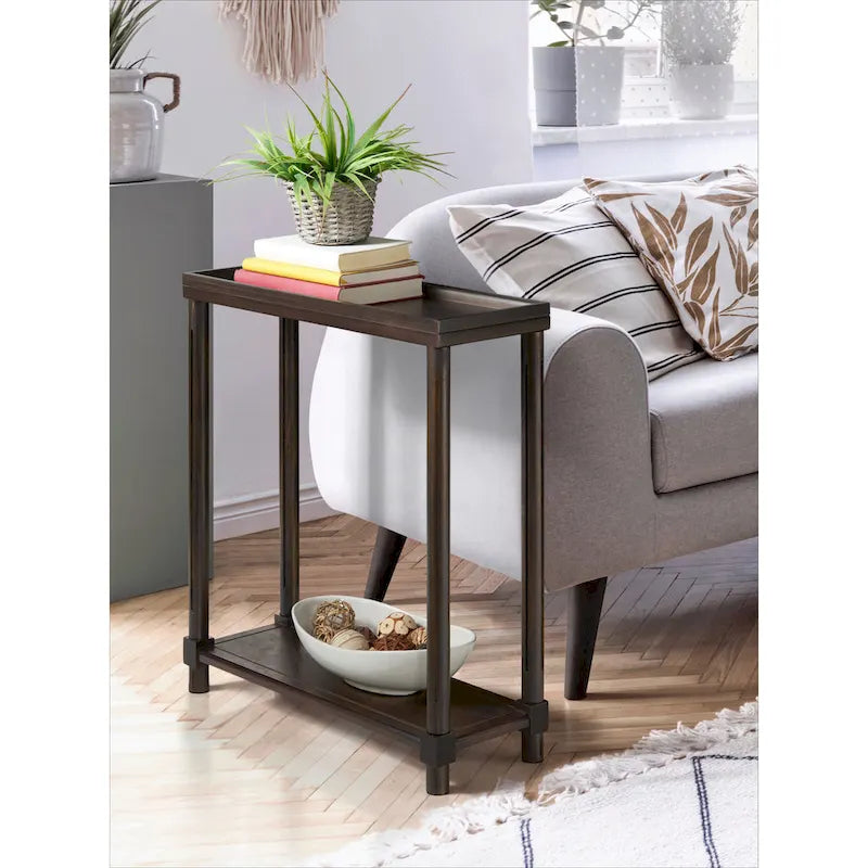 Tables d'appoint étroites Harrison, expresso, lot de 2