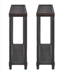 Tables d'appoint étroites Harrison, expresso, lot de 2