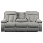 Canapé double inclinable contemporain gris avec table rabattable
