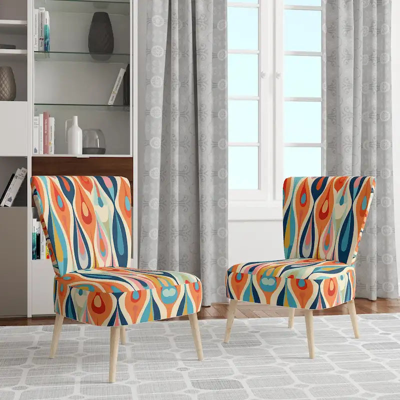 Fauteuil d'appoint rembourré Retro Abstract Drops XI