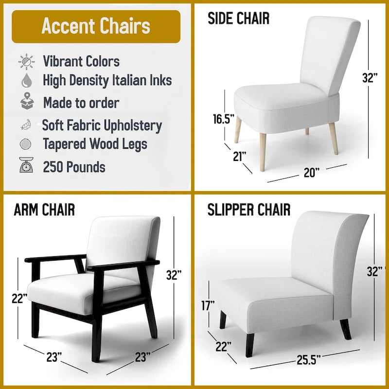 Fauteuil d'appoint rembourré Retro Abstract Drops XI