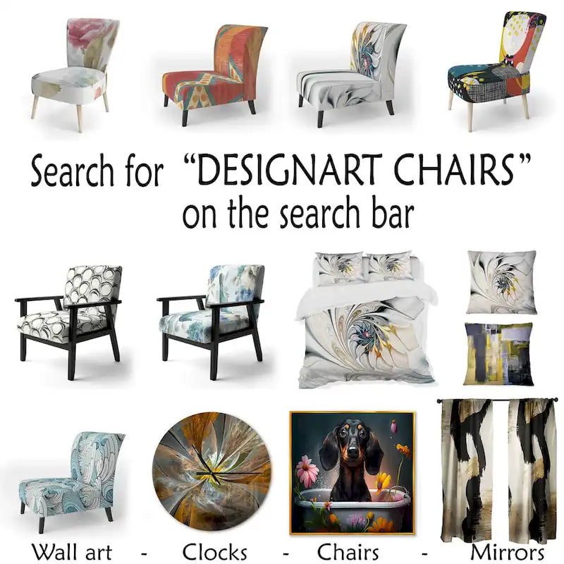 Fauteuil d'appoint rembourré Retro Abstract Drops XI