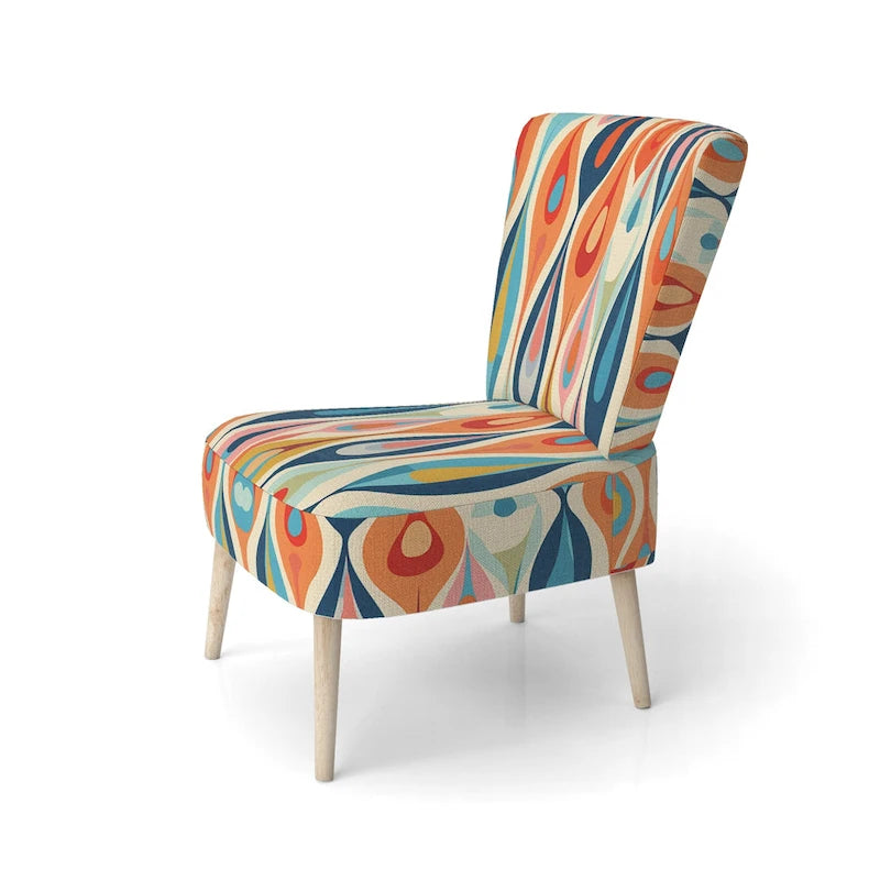 Fauteuil d'appoint rembourré Retro Abstract Drops XI