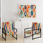 Fauteuil d'appoint rembourré Retro Abstract Drops XI