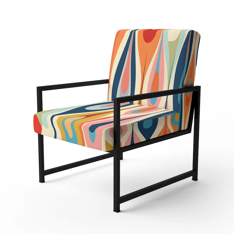Fauteuil d'appoint rembourré Retro Abstract Drops XI