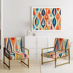 Fauteuil d'appoint rembourré Retro Abstract Drops XI
