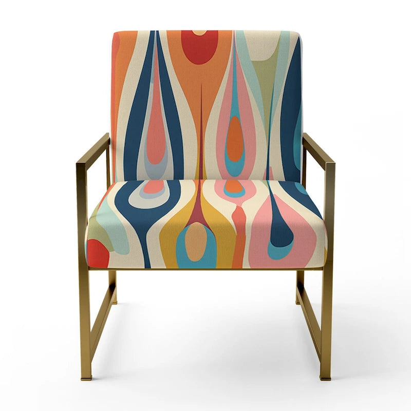 Fauteuil d'appoint rembourré Retro Abstract Drops XI