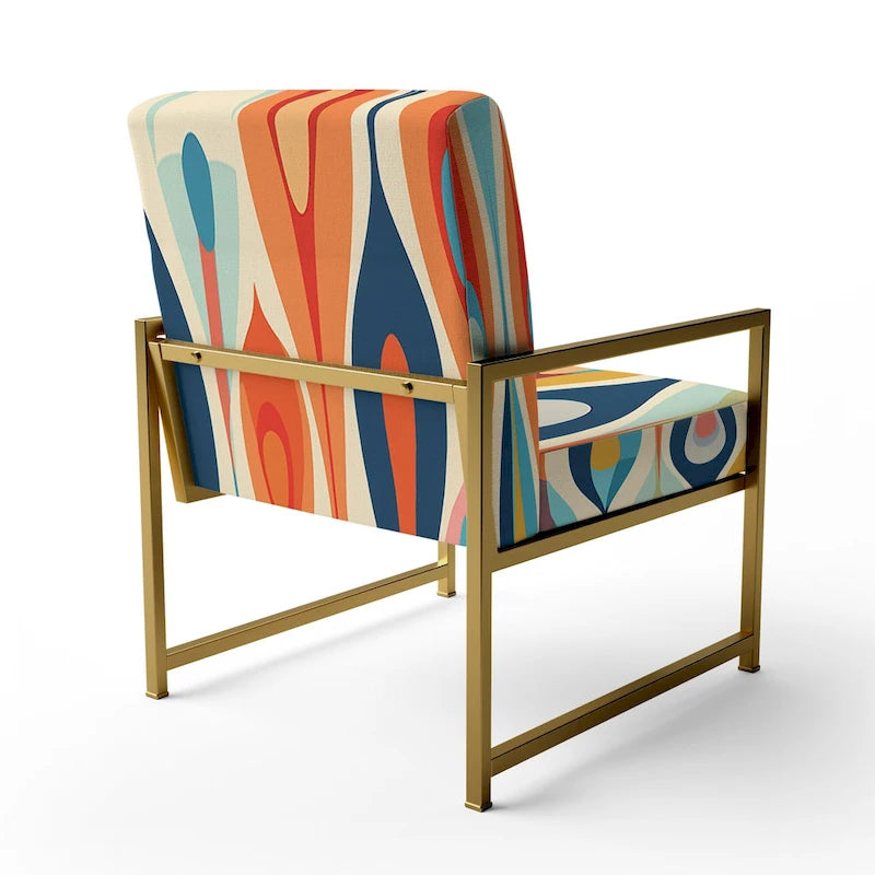 Fauteuil d'appoint rembourré Retro Abstract Drops XI