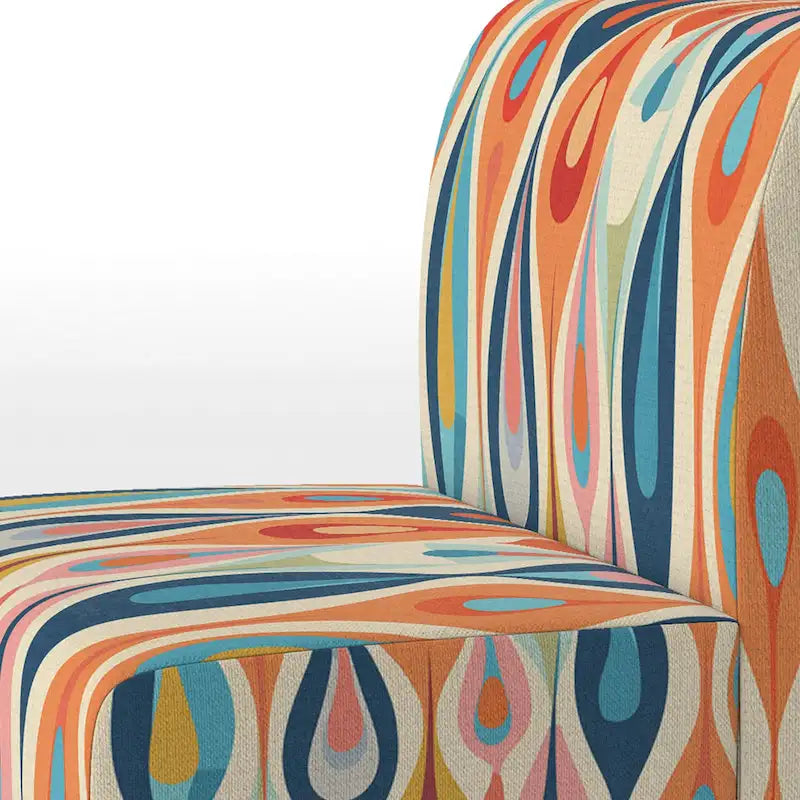 Fauteuil d'appoint rembourré Retro Abstract Drops XI