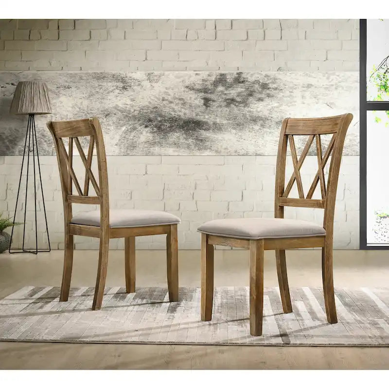 Chaise de salle à manger rembourrée à dossier croisé, lot de 2