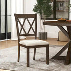 Chaise de salle à manger rembourrée à dossier croisé, lot de 2