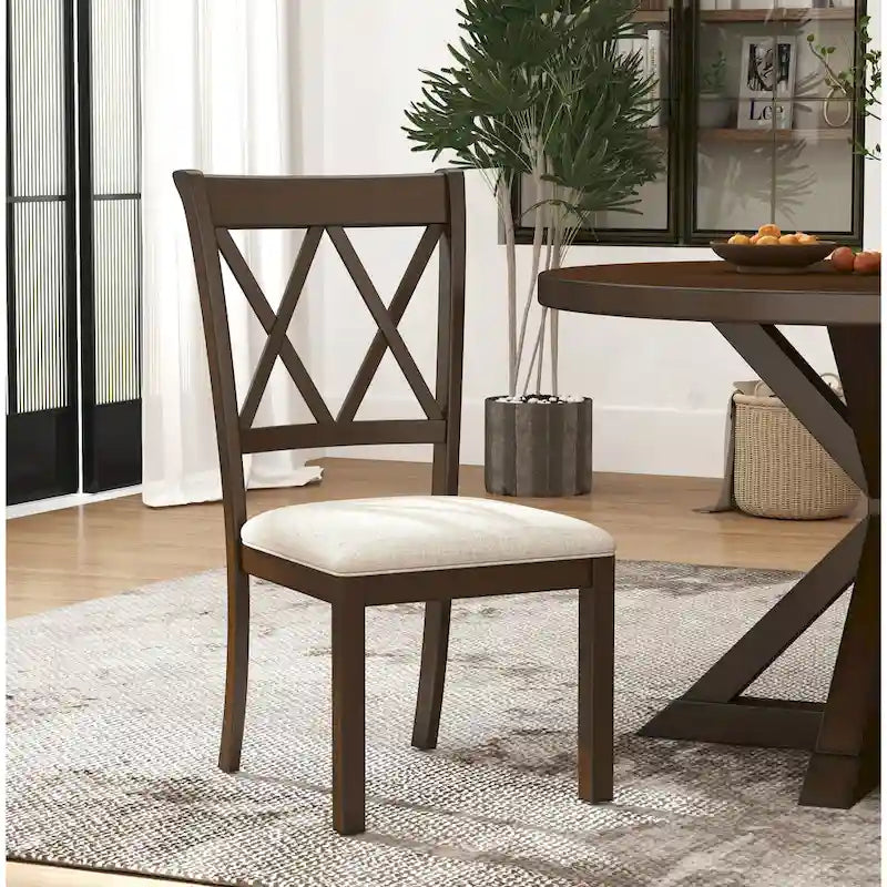 Chaise de salle à manger rembourrée à dossier croisé, lot de 2
