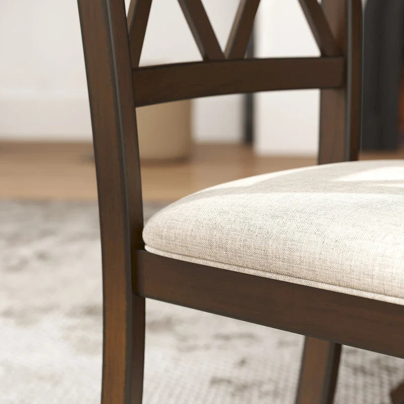 Chaise de salle à manger rembourrée à dossier croisé, lot de 2