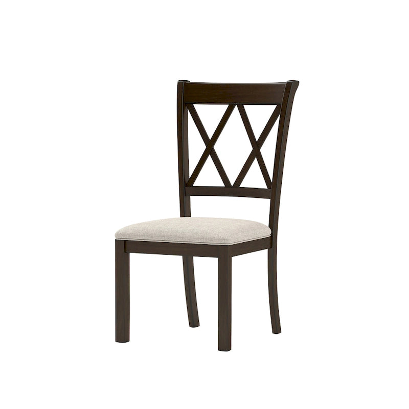 Chaise de salle à manger rembourrée à dossier croisé, lot de 2