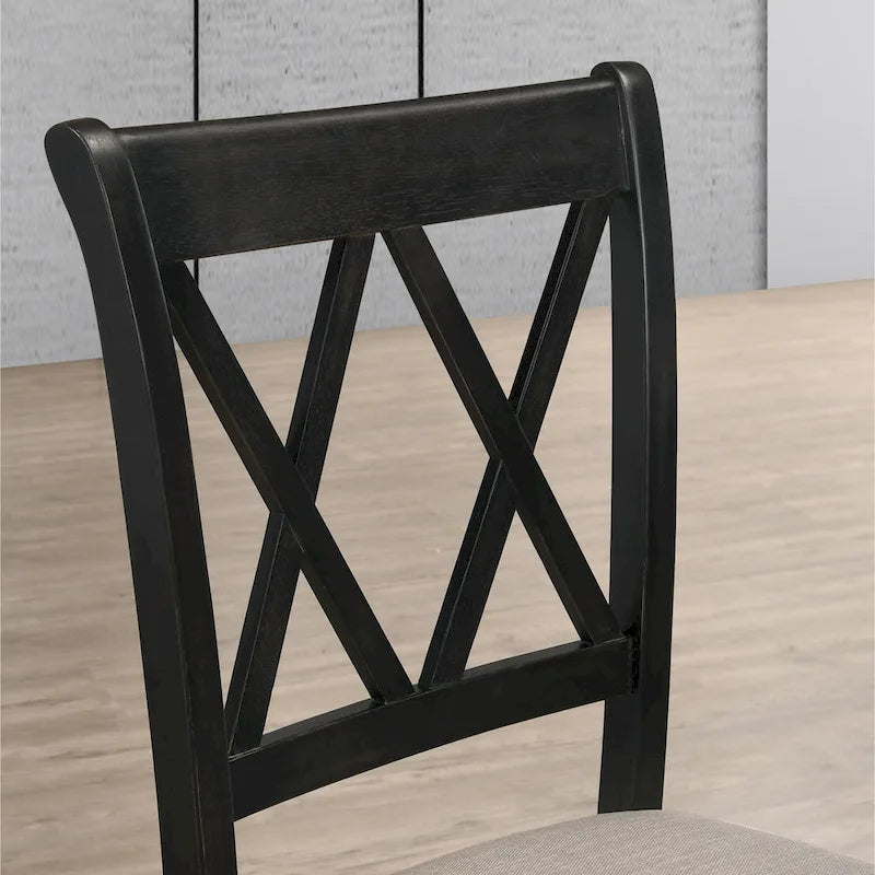 Chaise de salle à manger rembourrée à dossier croisé, lot de 2