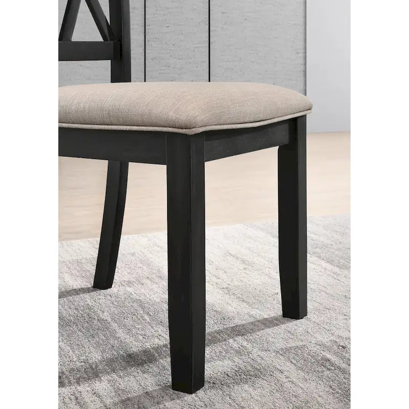 Chaise de salle à manger rembourrée à dossier croisé, lot de 2