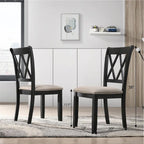 Chaise de salle à manger rembourrée à dossier croisé, lot de 2