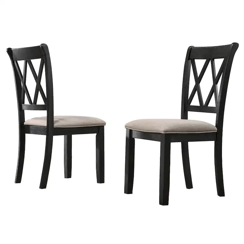 Chaise de salle à manger rembourrée à dossier croisé, lot de 2