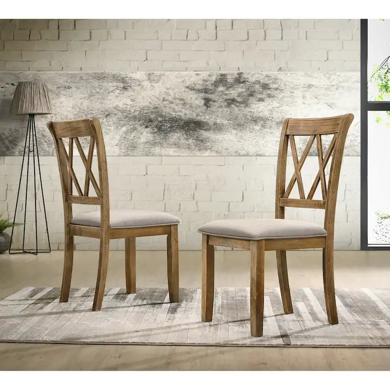 Chaise de salle à manger rembourrée à dossier croisé, lot de 2