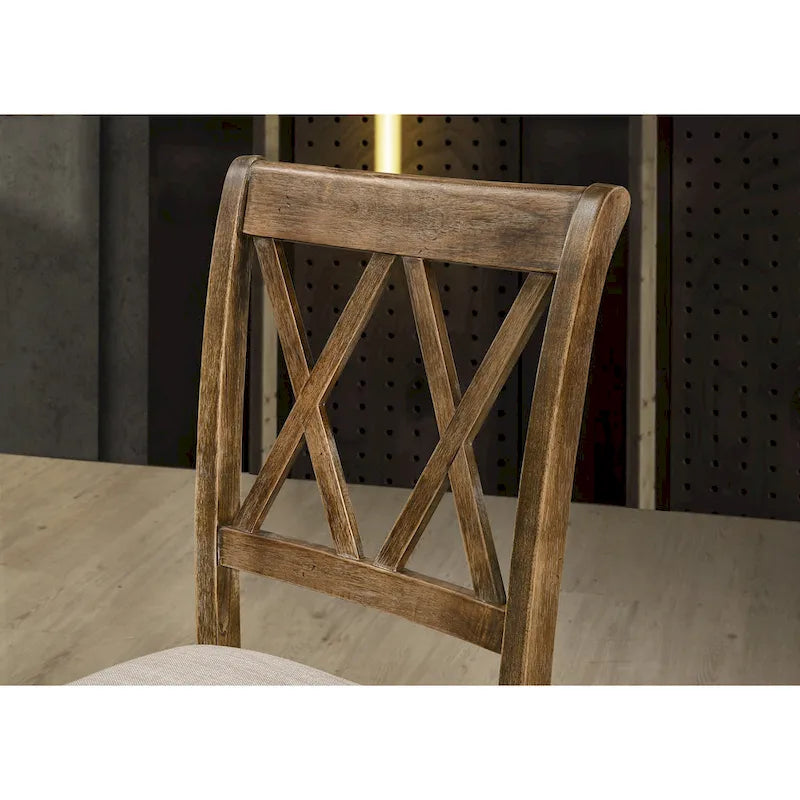 Chaise de salle à manger rembourrée à dossier croisé, lot de 2