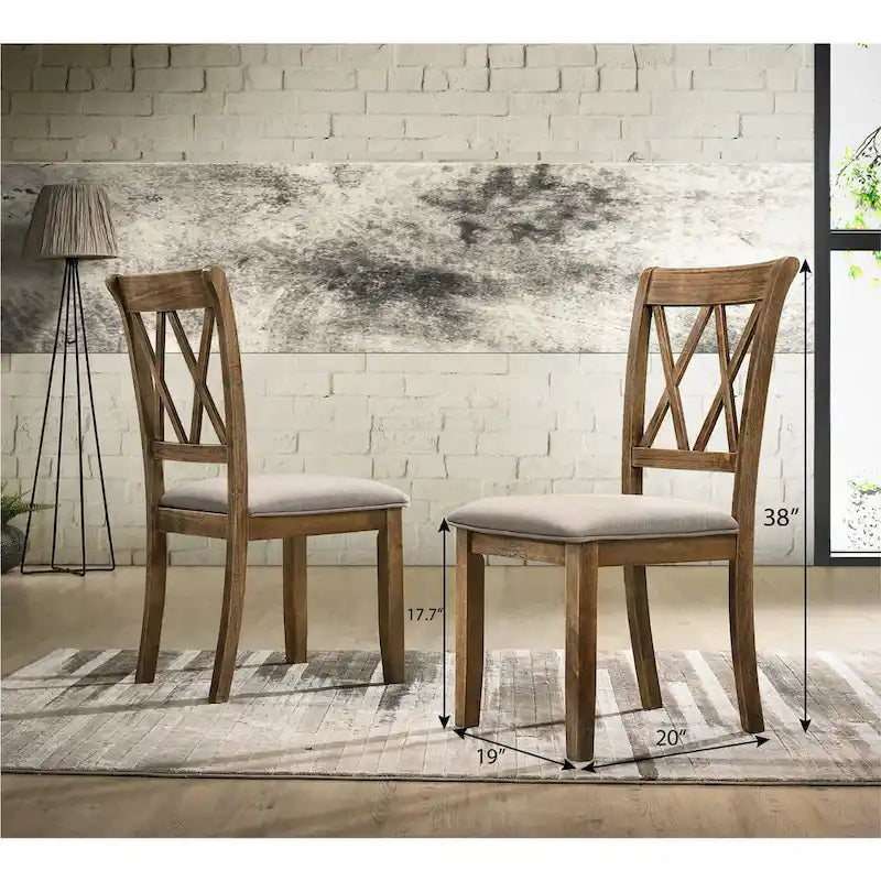 Chaise de salle à manger rembourrée à dossier croisé, lot de 2
