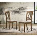 Chaise de salle à manger rembourrée à dossier croisé, lot de 2
