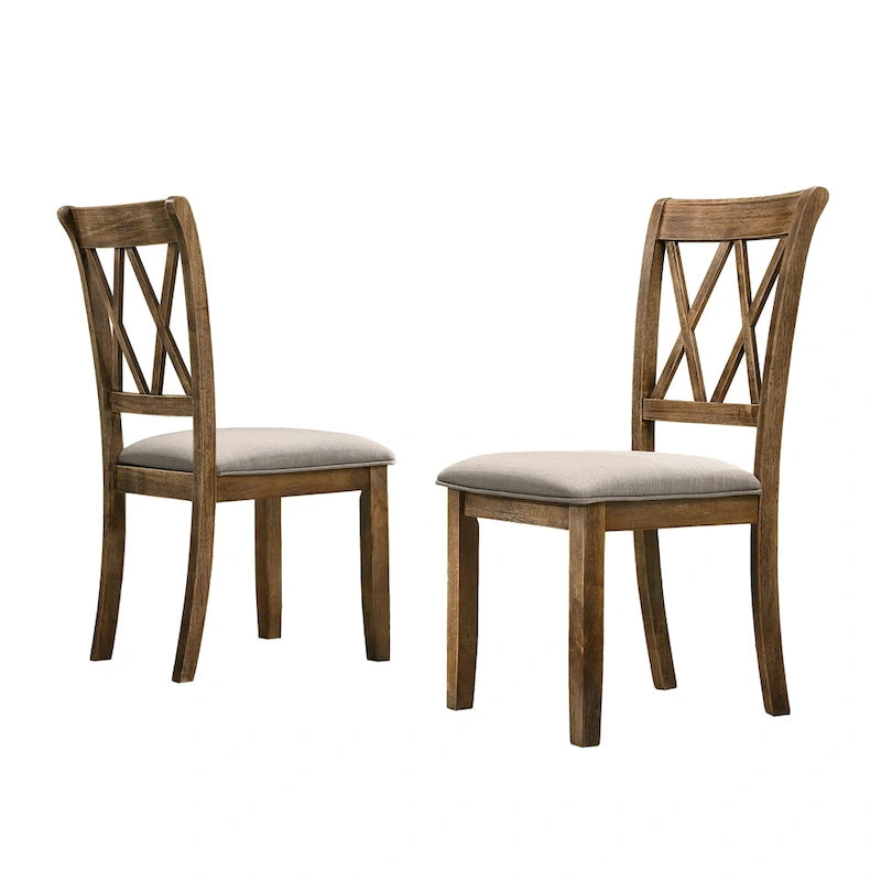 Chaise de salle à manger rembourrée à dossier croisé, lot de 2