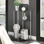 Convenience Concepts Classic Glass 3 Tier Display Entryway Hall Table