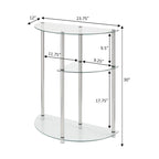 Console vitrine à 3 niveaux en verre