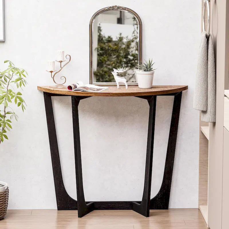 Table d'appoint rustique de style ferme avec étagère inférieure, style campagne française