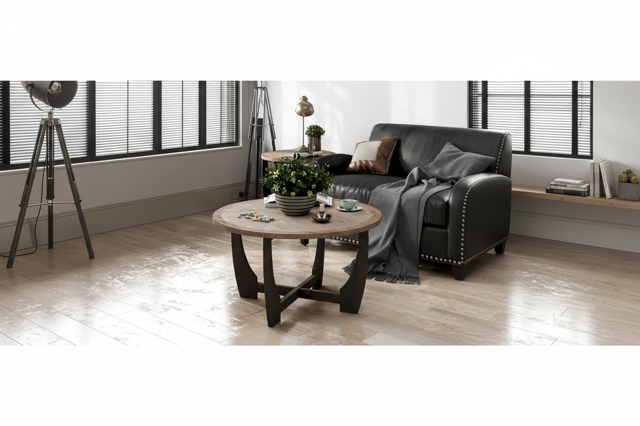 COZAYH Rustic Farmhouse End Table, French Country Accent Coffee Table for Family, Small Spaces