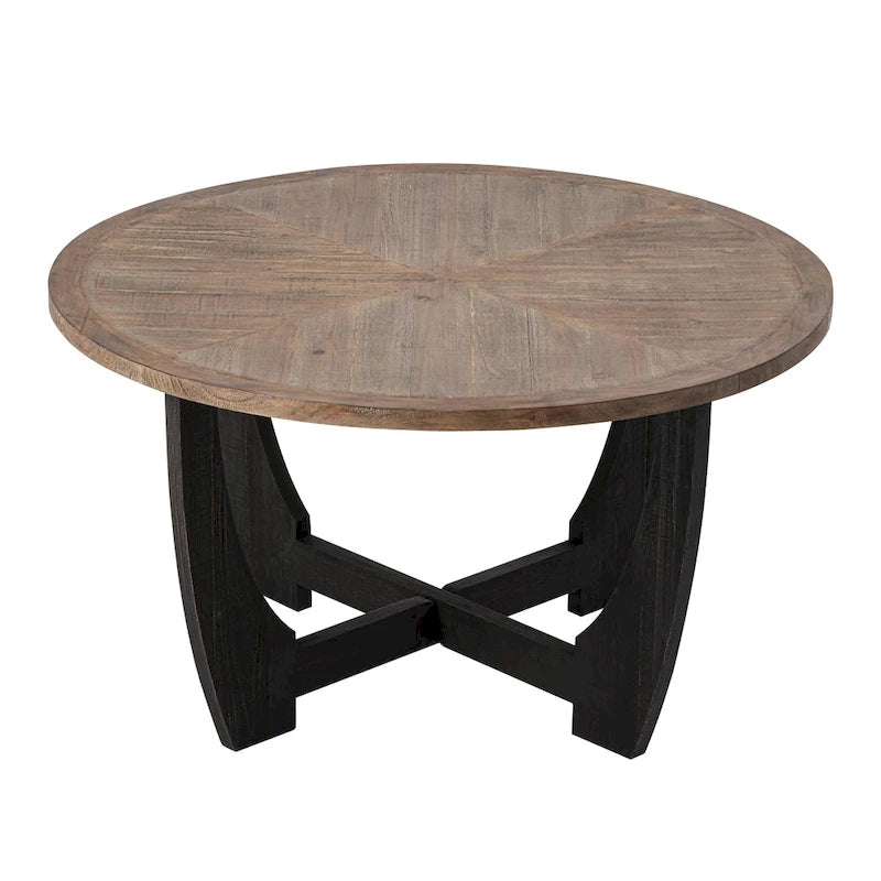 Table d'appoint rustique de style ferme avec étagère inférieure, style campagne française